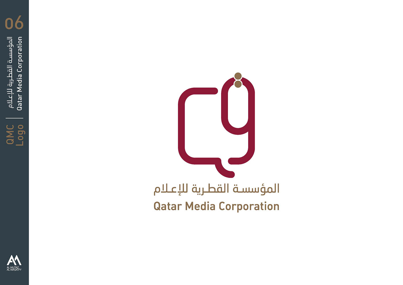 logo design Qatar new vision red gold structure graphic identity