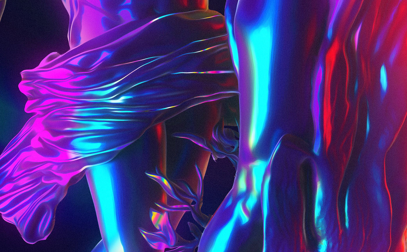 sculpture octane abstract cinema4d 3D rainbow glow photoshop adobe statue