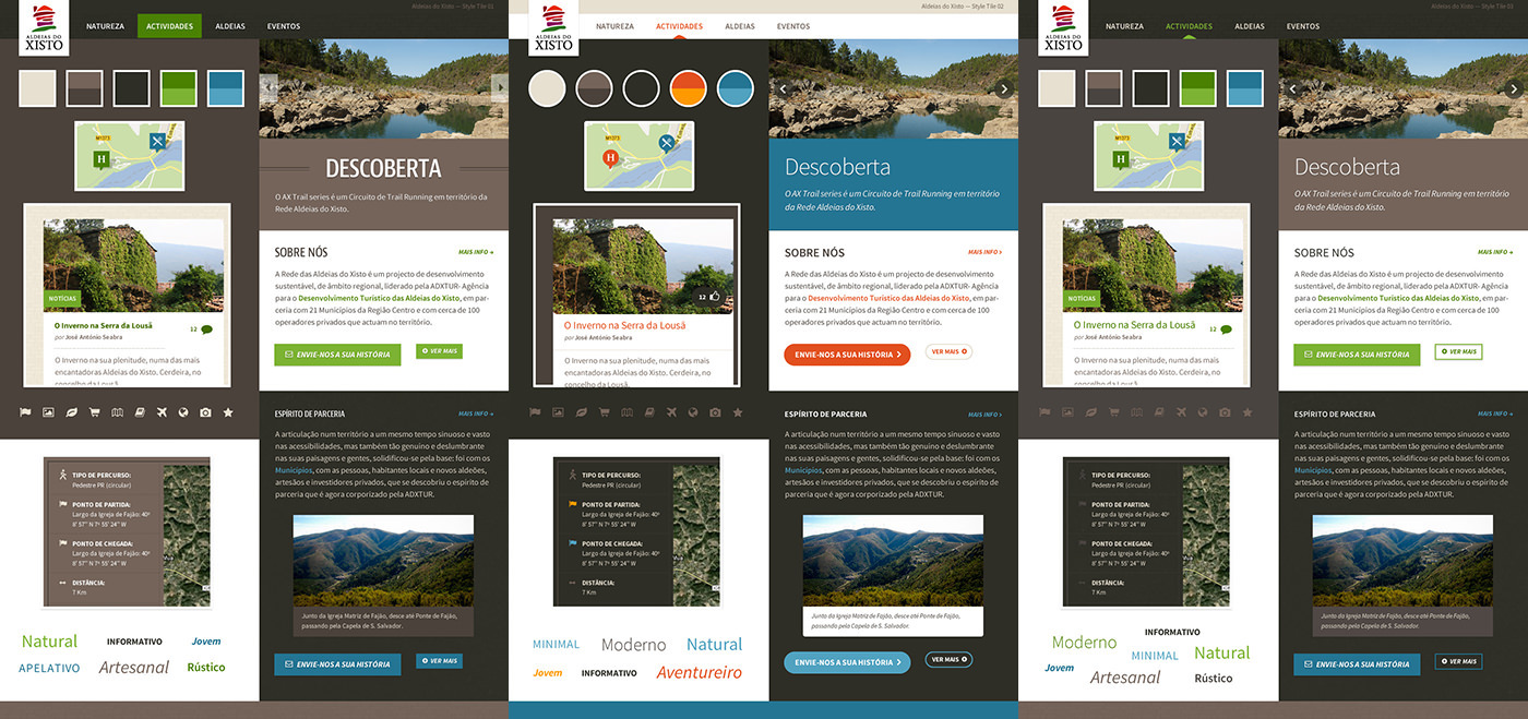 aldeias xisto schist villages Portugal region center Style Guide Style Tiles wireframes Sitemap