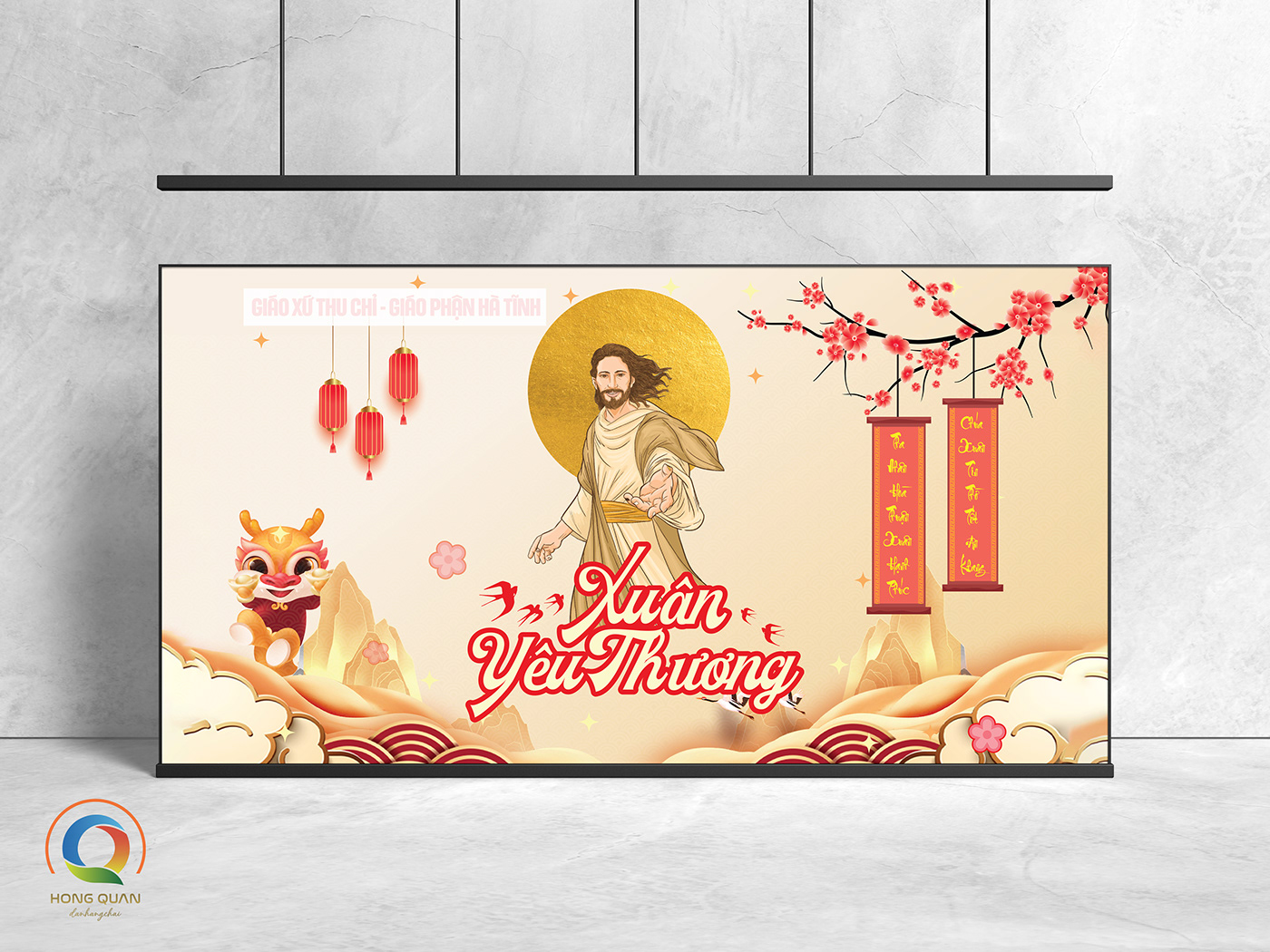 backdrop background catholic design tet new year