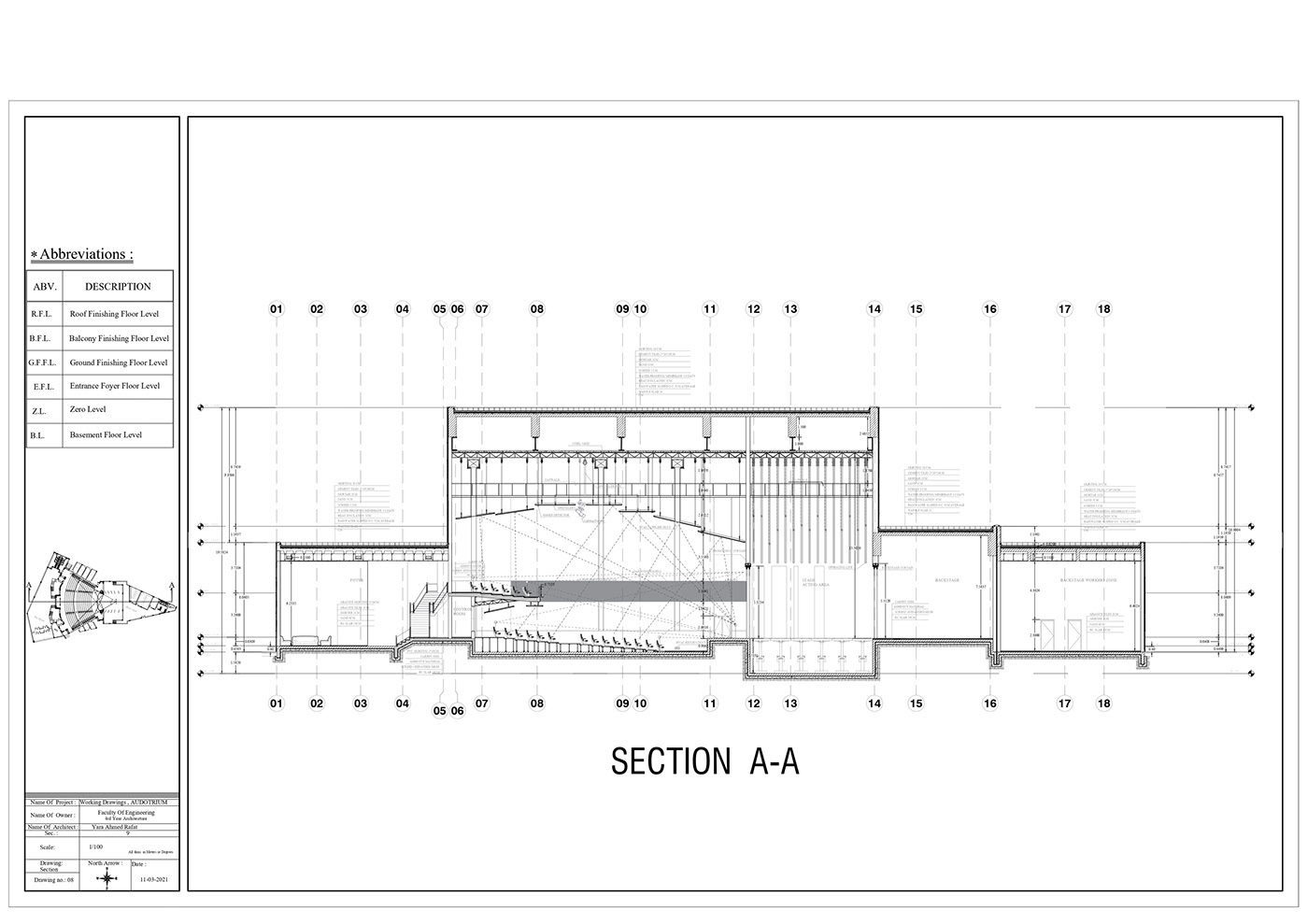 architecture audotorium design shop drawing Tender working