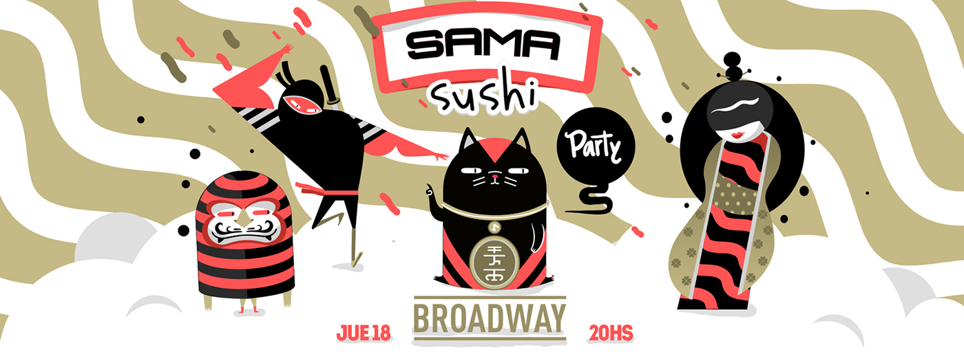 sama Sushi party ternurafimls motion graphics paraguay asuncion