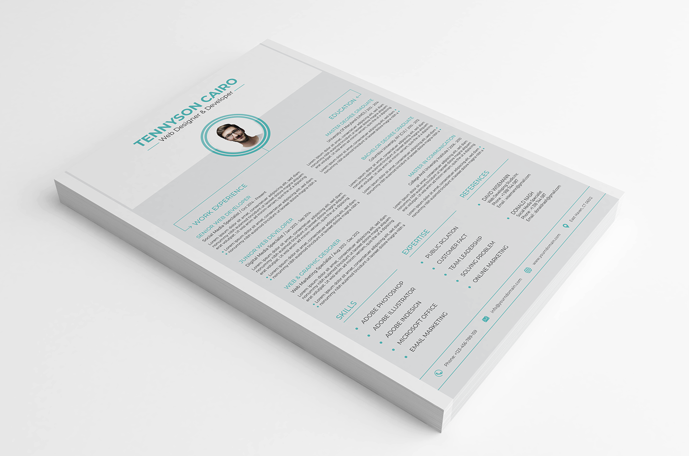 CV template IDML Resume indd Resume psd resume ai resume eps resume cover resume template Modern Resume