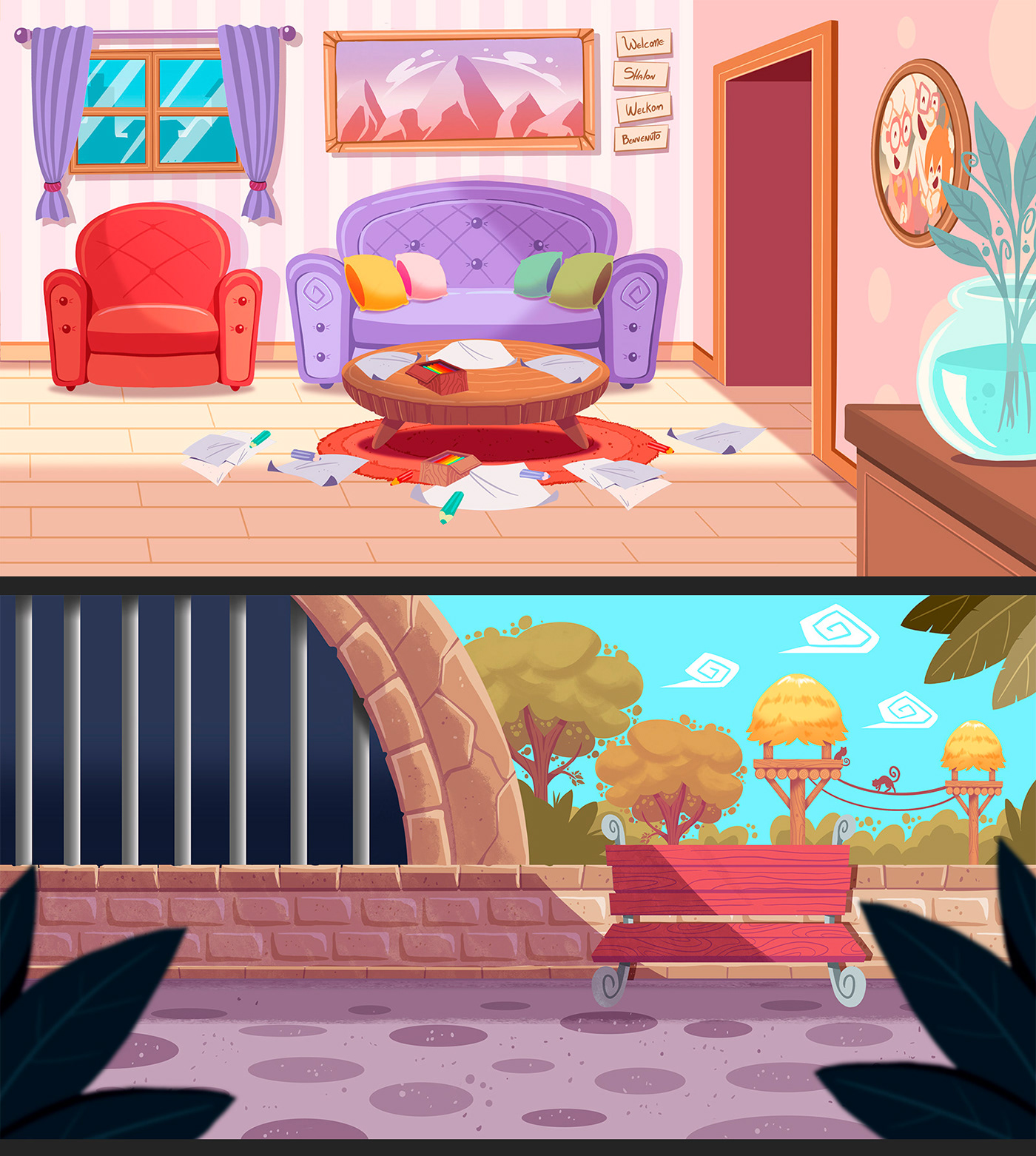animação animation background background Cenário conceptart dalgallo digitalpainting ilustração infantil os enigmas de maria scenario