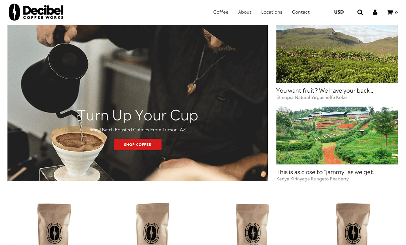 Coffee HTML web-design css JavaScript Shopify