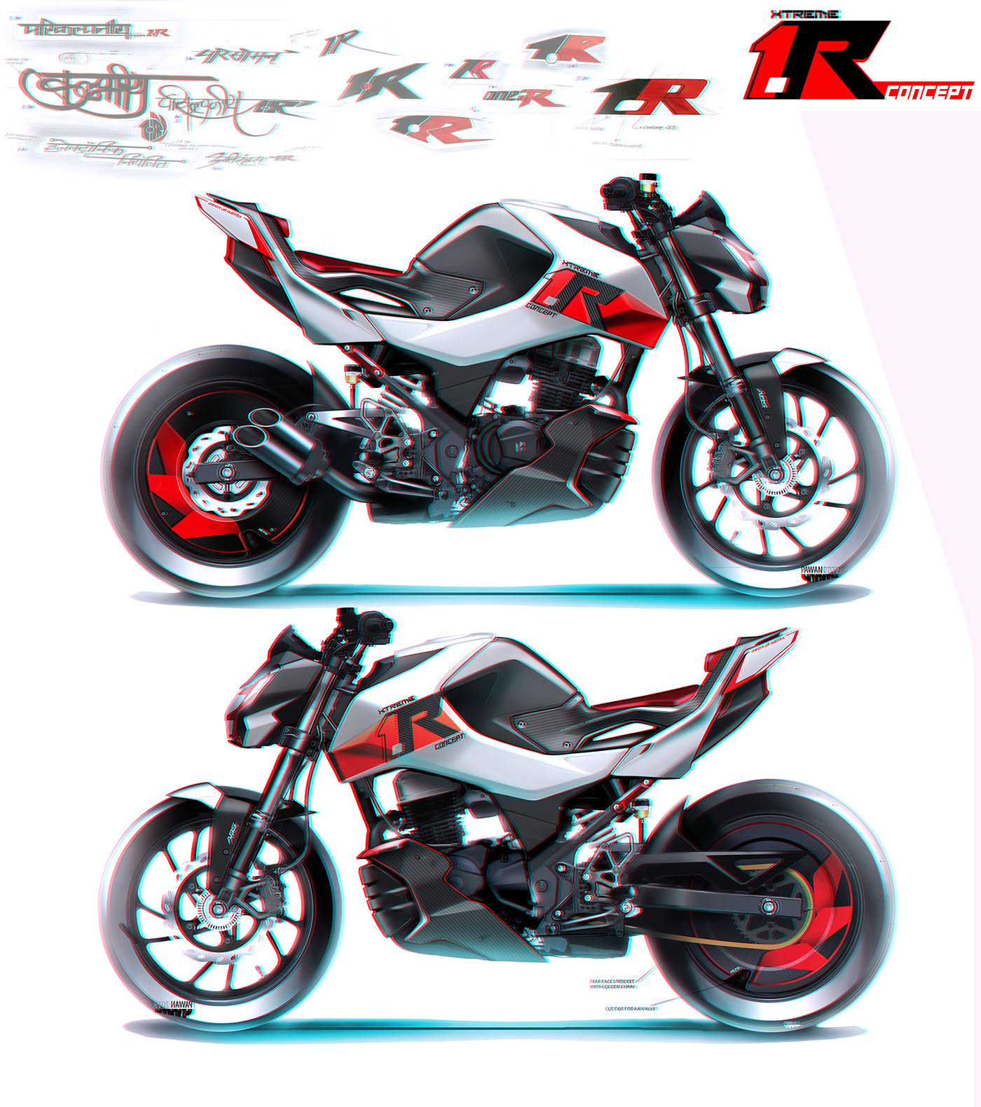 automotive   concept concept bike design Hero motorcycle motorcycle design prototype transportation Transportation Design