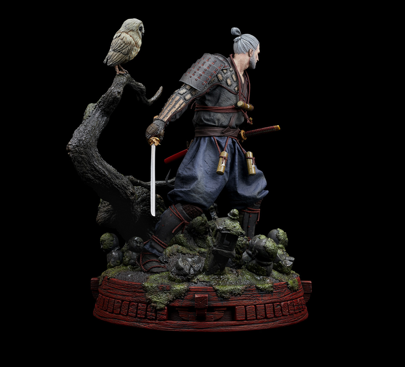 geralt witcher wilg hunt japan samurai nipon ronin katana warrior owl
