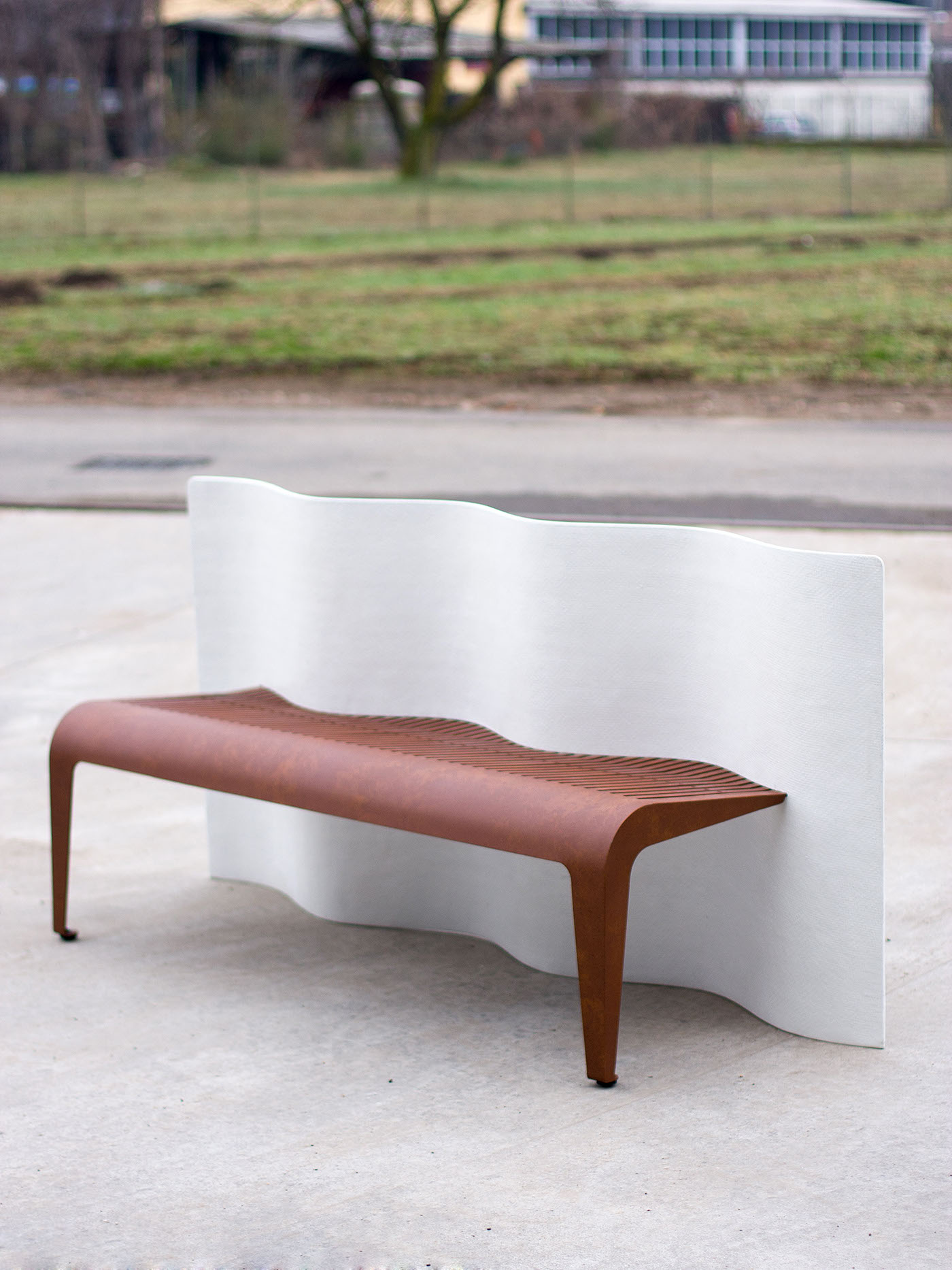 manrico freda Eudossia Bench Design Outdoor product industrial chair bench Corten
