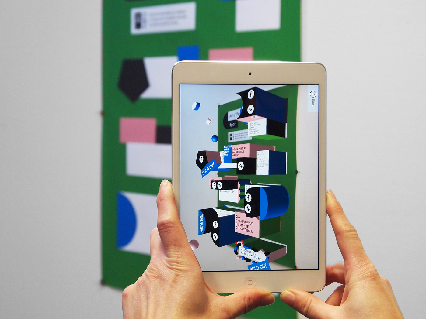 augmented reality réalité augmentée posters affiches 3D geometric Geometrie flat colors virtual