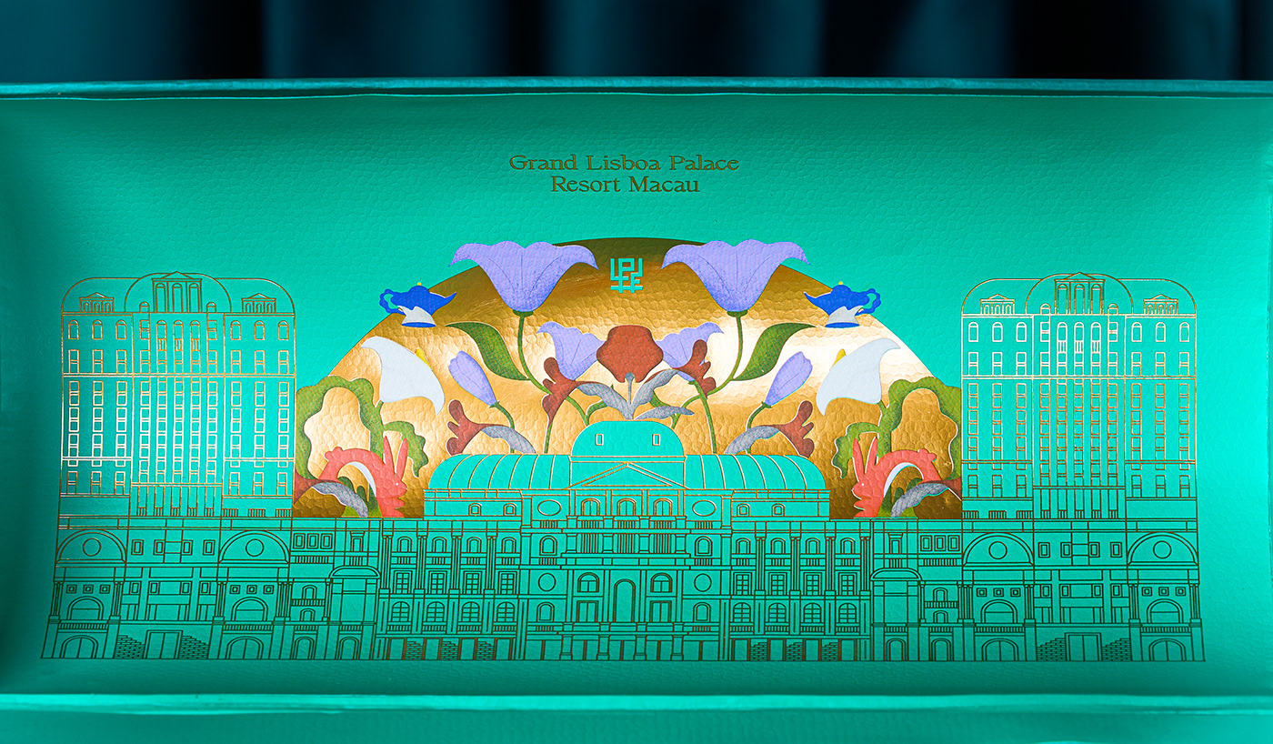 AU CHON HIN brand identity Grand Lisboa Palace macao design macau Mid-Autumn Festival mooncake Packaging product design  untitled macao