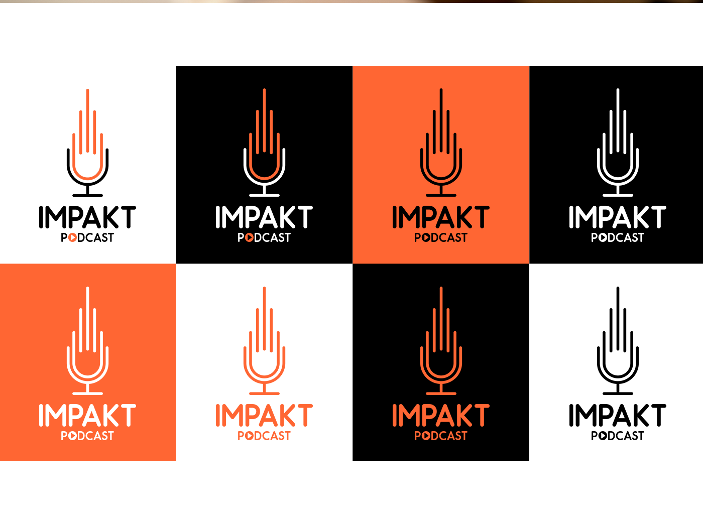 Logotipo logo brand podcast impact Impakt Impacto microfone Radio meteoro