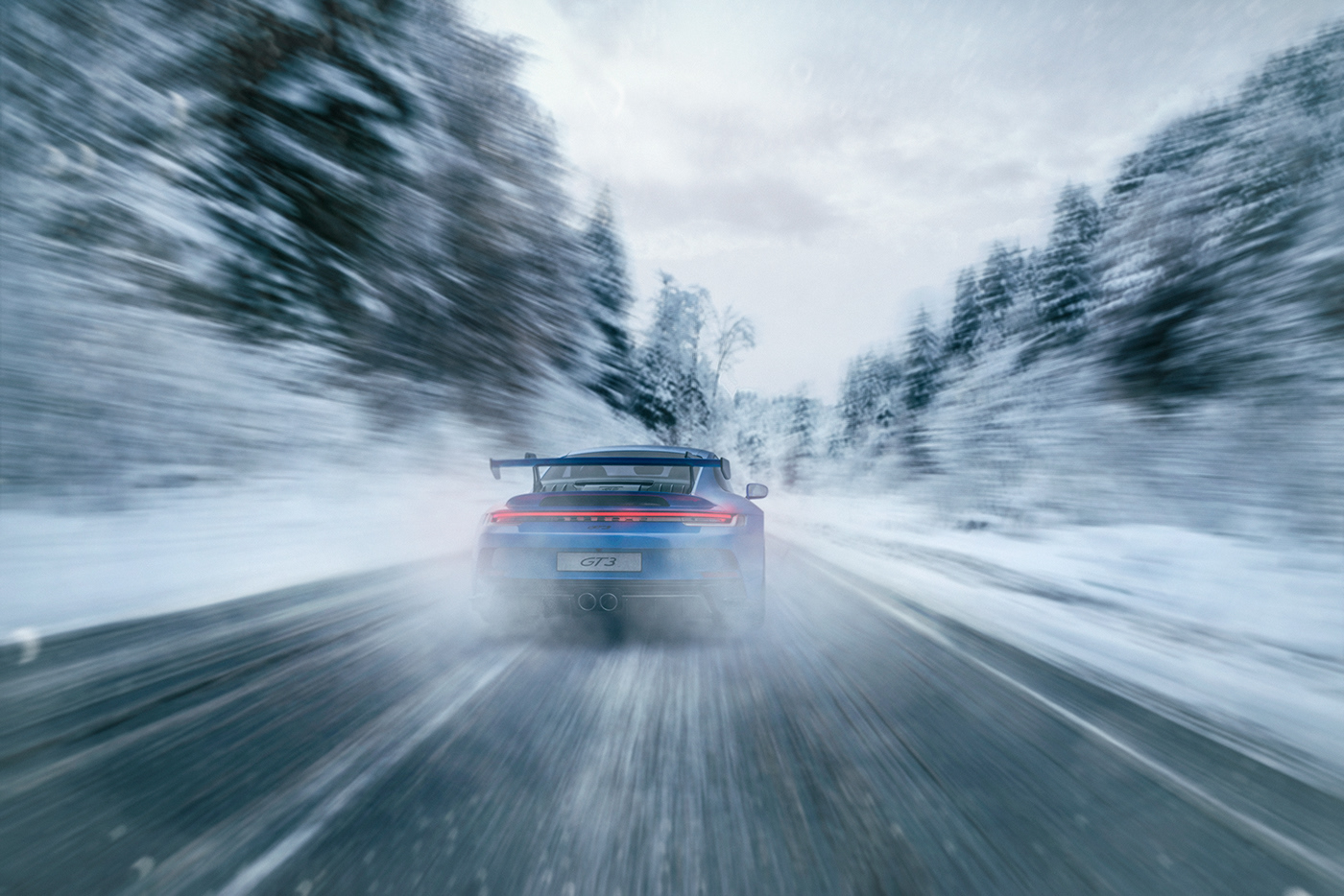 automotive   car CGI corona Nature Photography  snow transportation