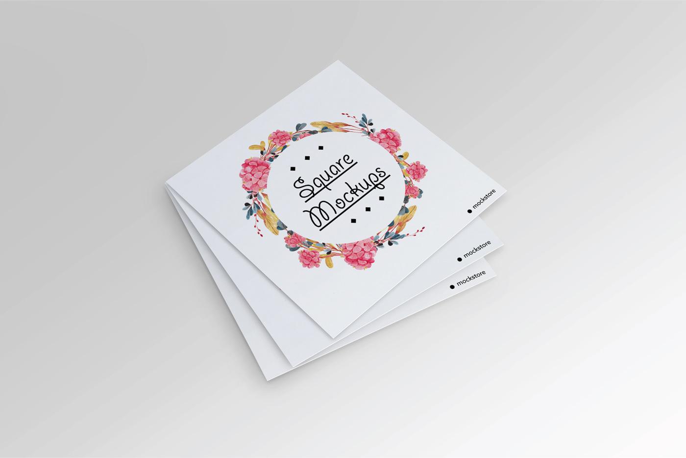 free download free mockup  freebie flyer brochure square design print template cards