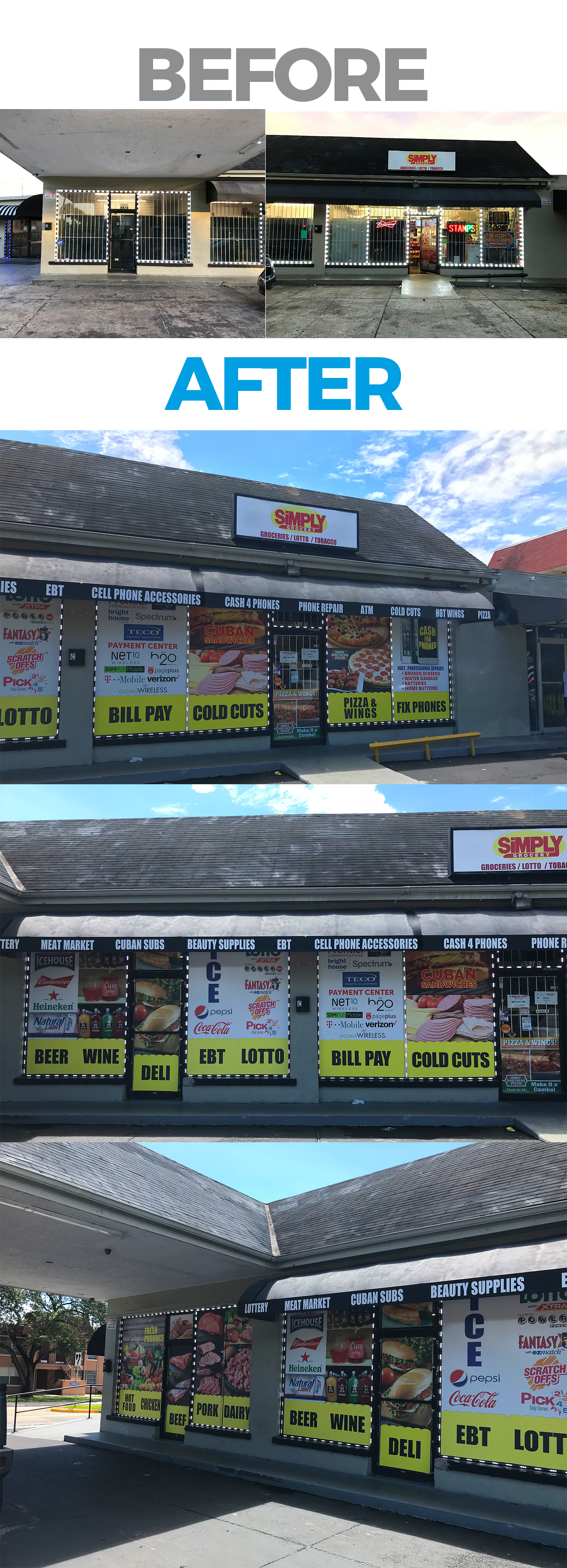 Window clings adhesive vinyl Window Graphics store front Grocery store