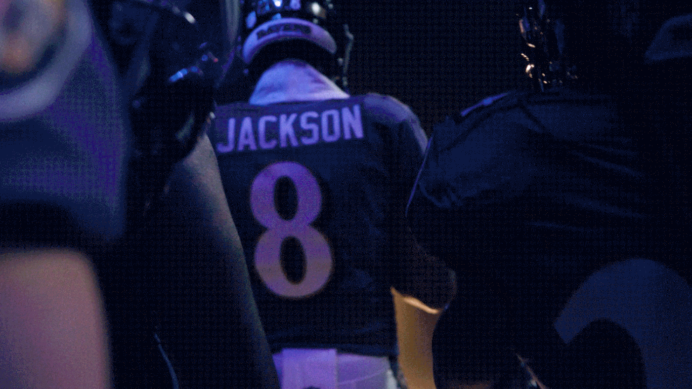 branding  nfl Lamar Jackson football sports vr typography   Logotype logomark identity
