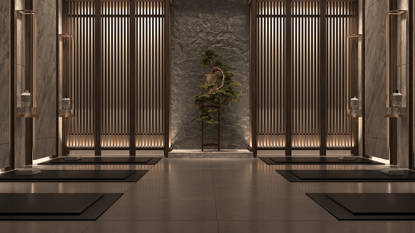 Spa Wellness spa&wellness 3dsmax coronarenderer corona renderer Spa and Wellness interior design  Sauna fitness