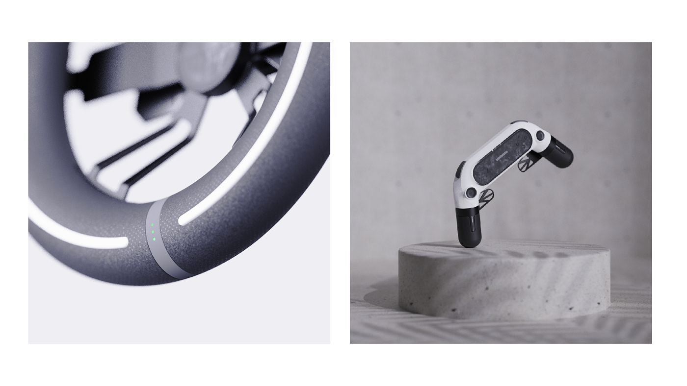 3D Visualization controller cycle game gaming concept industrial design modular product design race Shooter