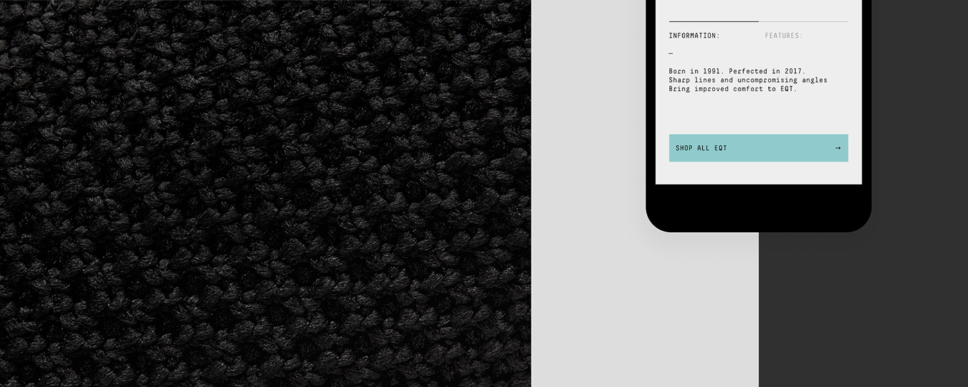 adidas eqt detroit shoe Fashion  Website Layout grid typography   mobile