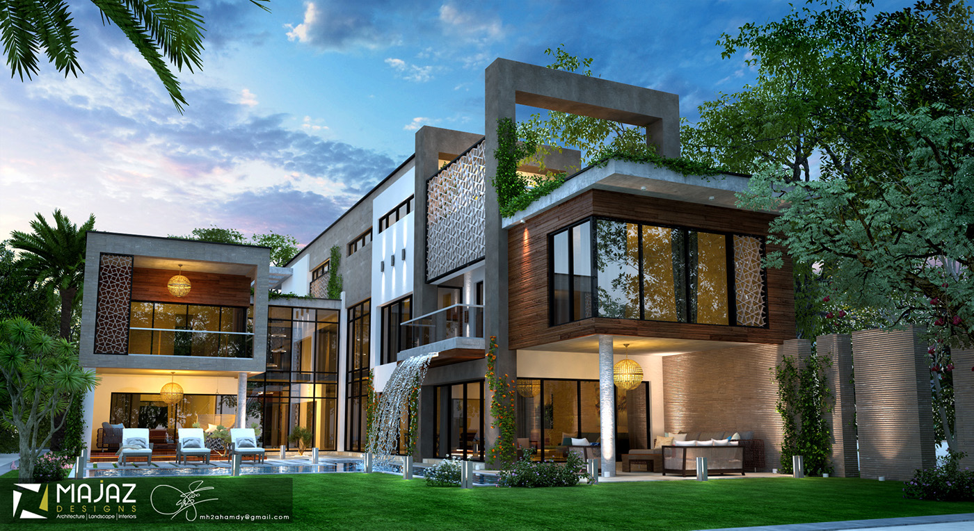 Villa house modern Modern Villa architecture design exterior Landscape Design residential