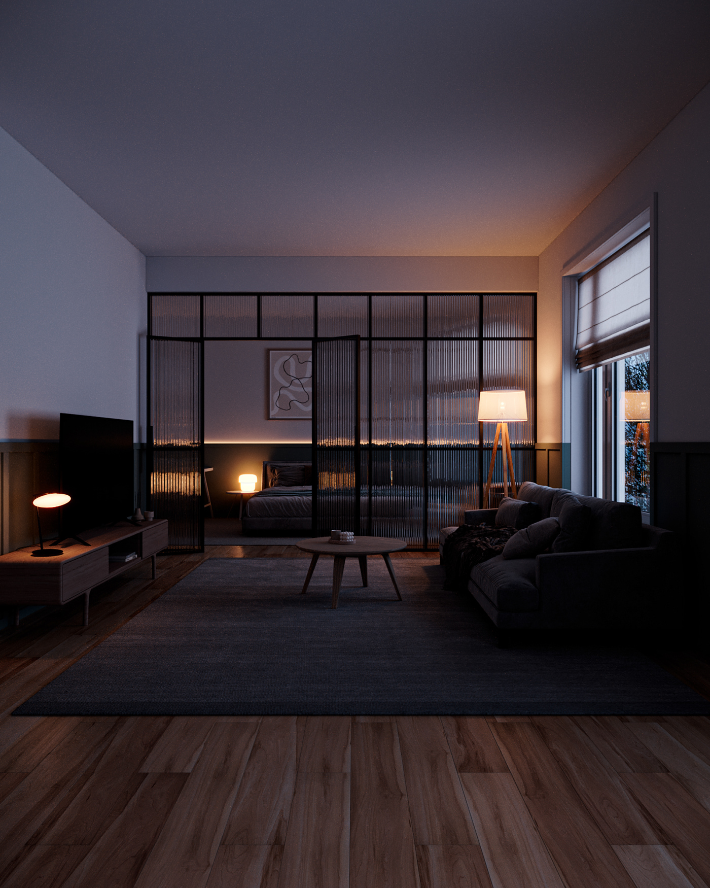 Blue Hour Apartment, made for OF3D ACADEMY