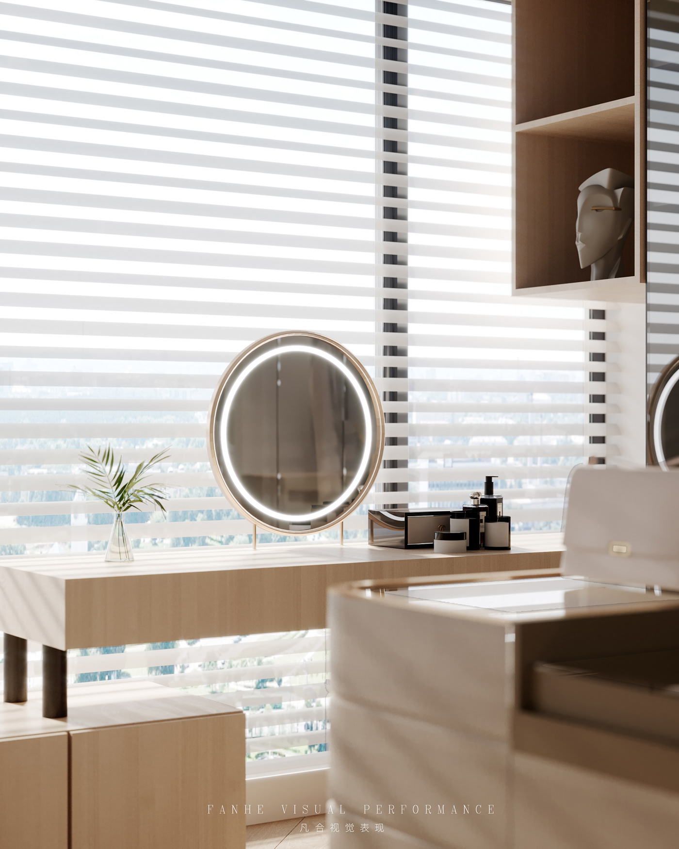 3ds max CGI clean corona interior design  modern Render visualization vray