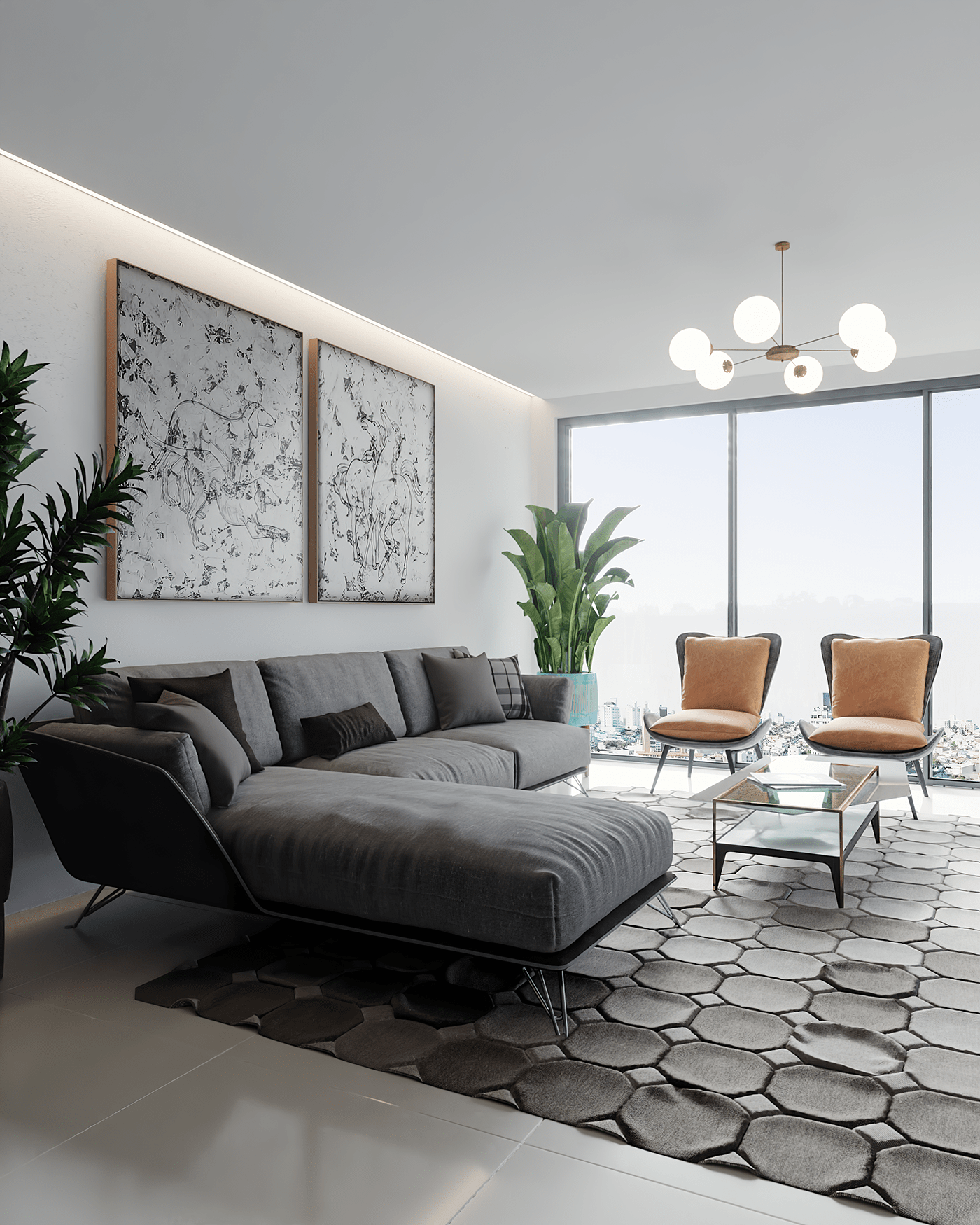 living room sala house Interior tv 3D maquete Render corona MAX