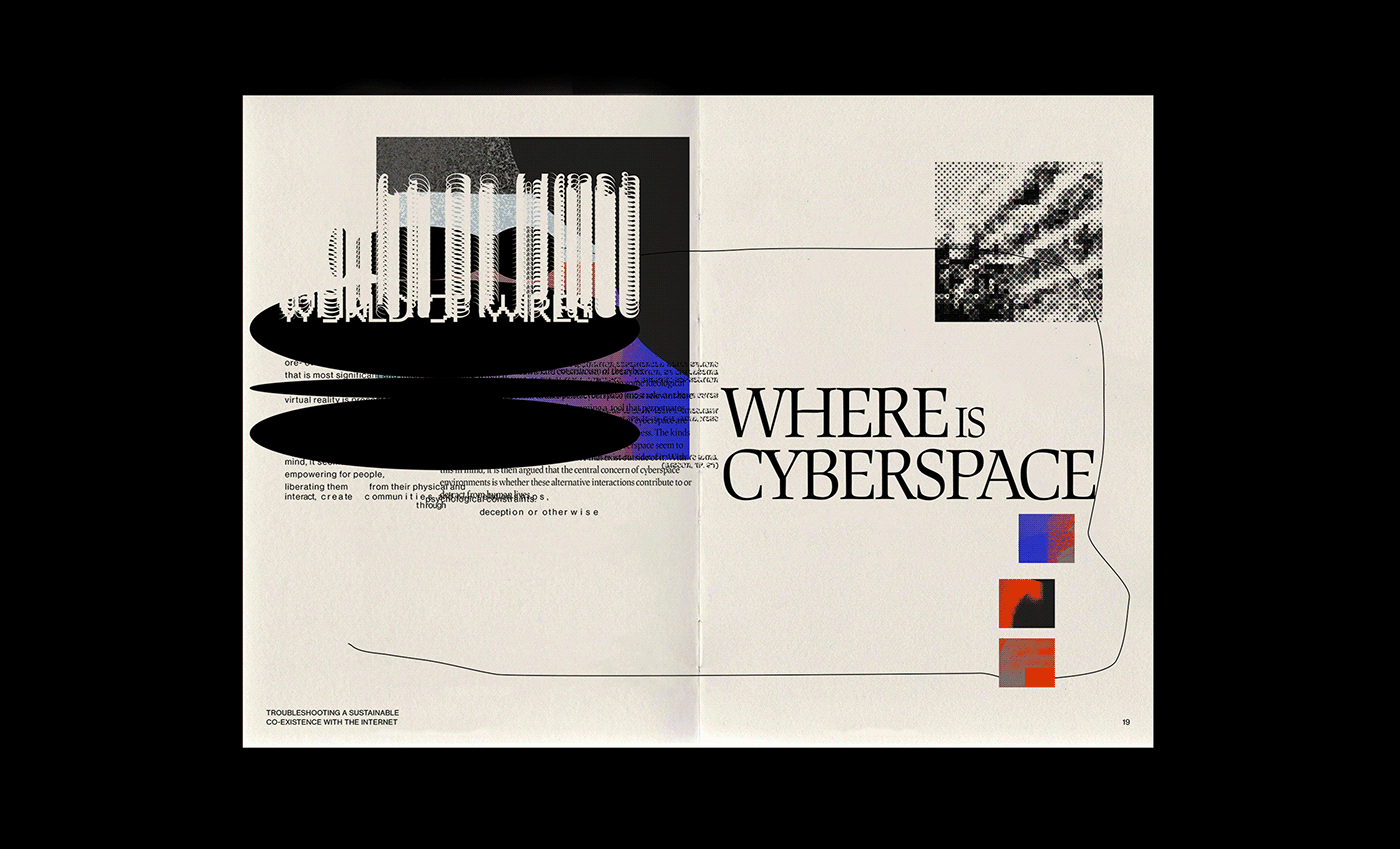 Brutalism editorial design  glitch art Internet Layout publication abstract experimental type typography  