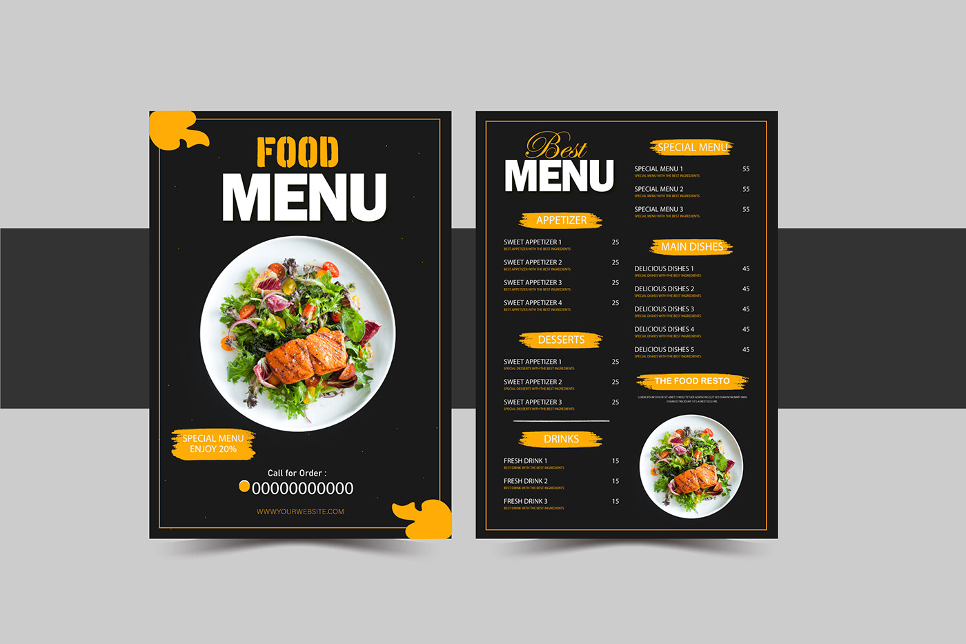 Main Menu food menu restaurant Advertising  mune design hamburger restaurant illustration retro food fast hot food