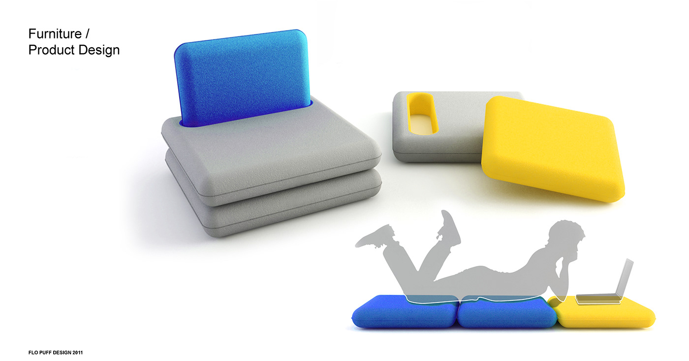 sofa furniture product design  textile modular pillow sitting lying Colourful  enjoyable modern industrial 3d max vray