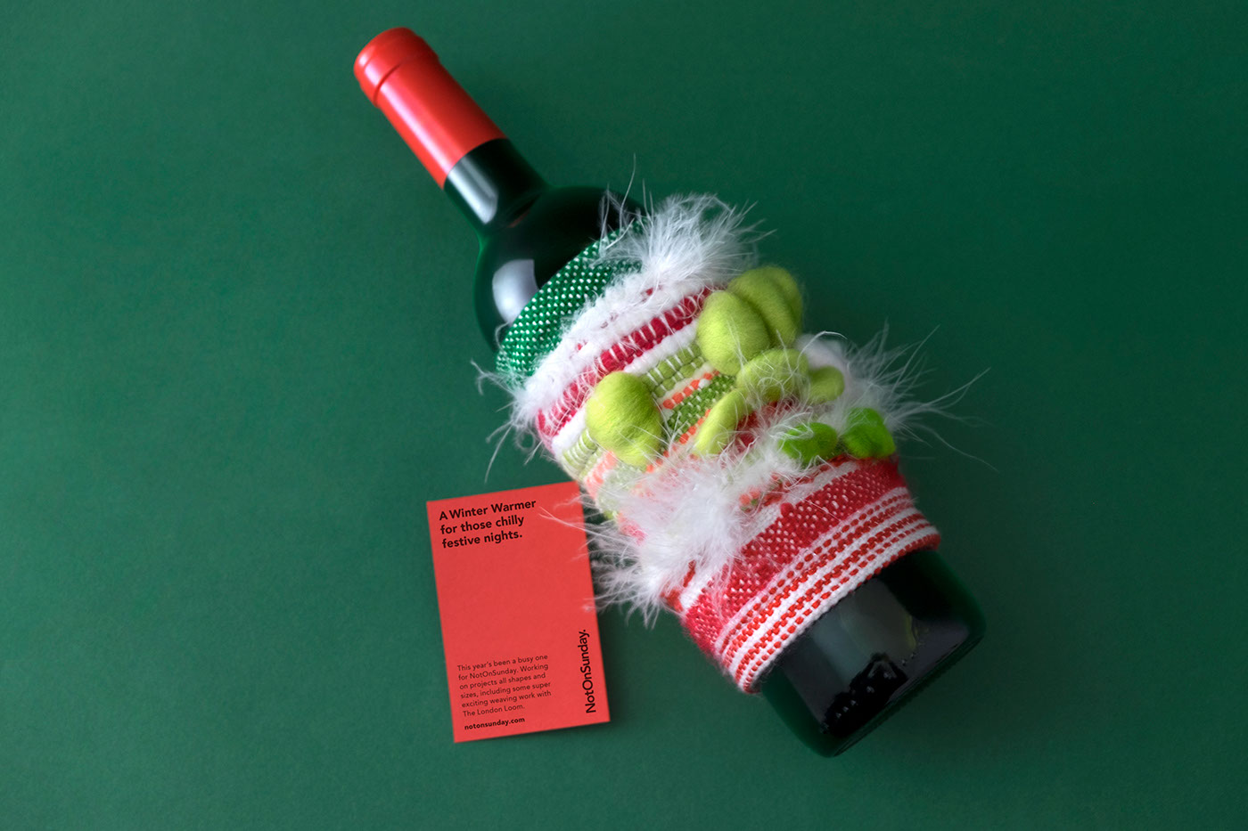 Packaging Christmas festive winter alcohol weave Woven Label design drink
