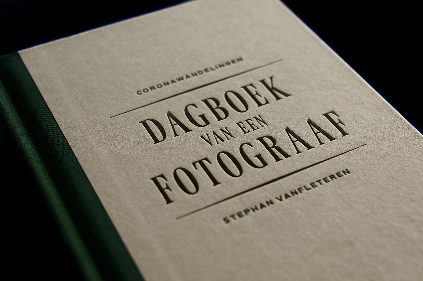 Bookdesign coverdesign de bezige bij green hardcover hotfoil Photography  stephan vanfleteren