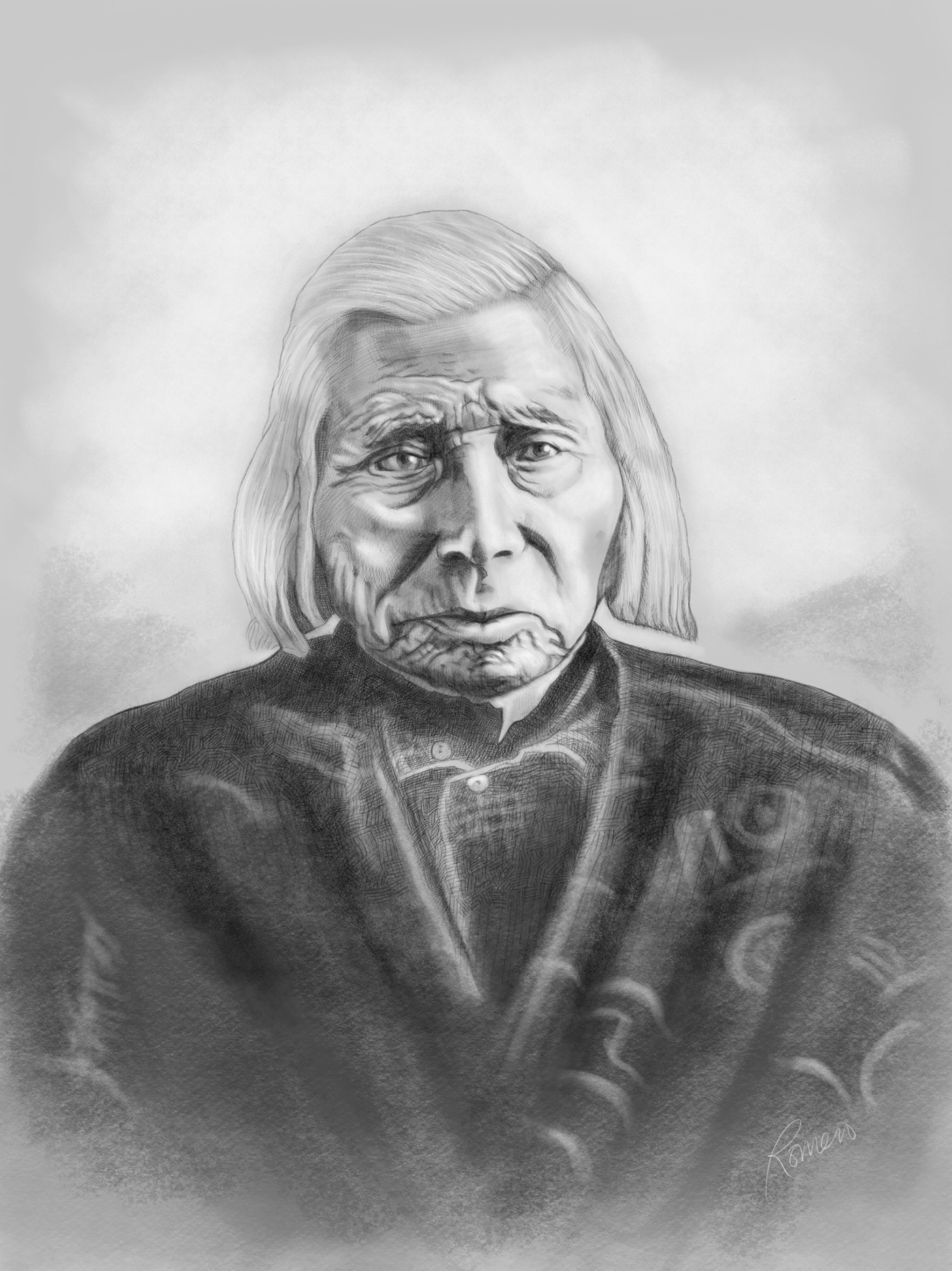 Drawing  adobefresco Chief Spokane Garry Spokane Tribe