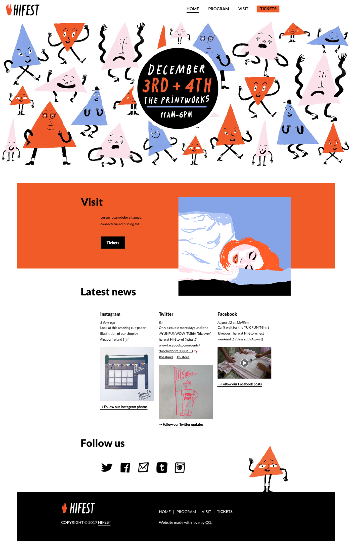 Web design concept ILLUSTRATION  festival hastings UK Playful Independent indie