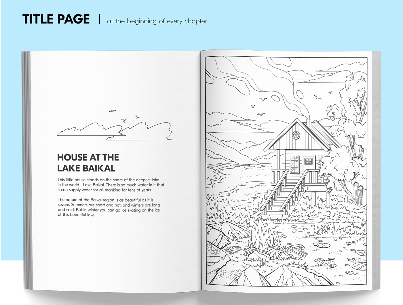coloring Book Cover Design publishing   house Nature Landscape lighthouse country farm coloring page