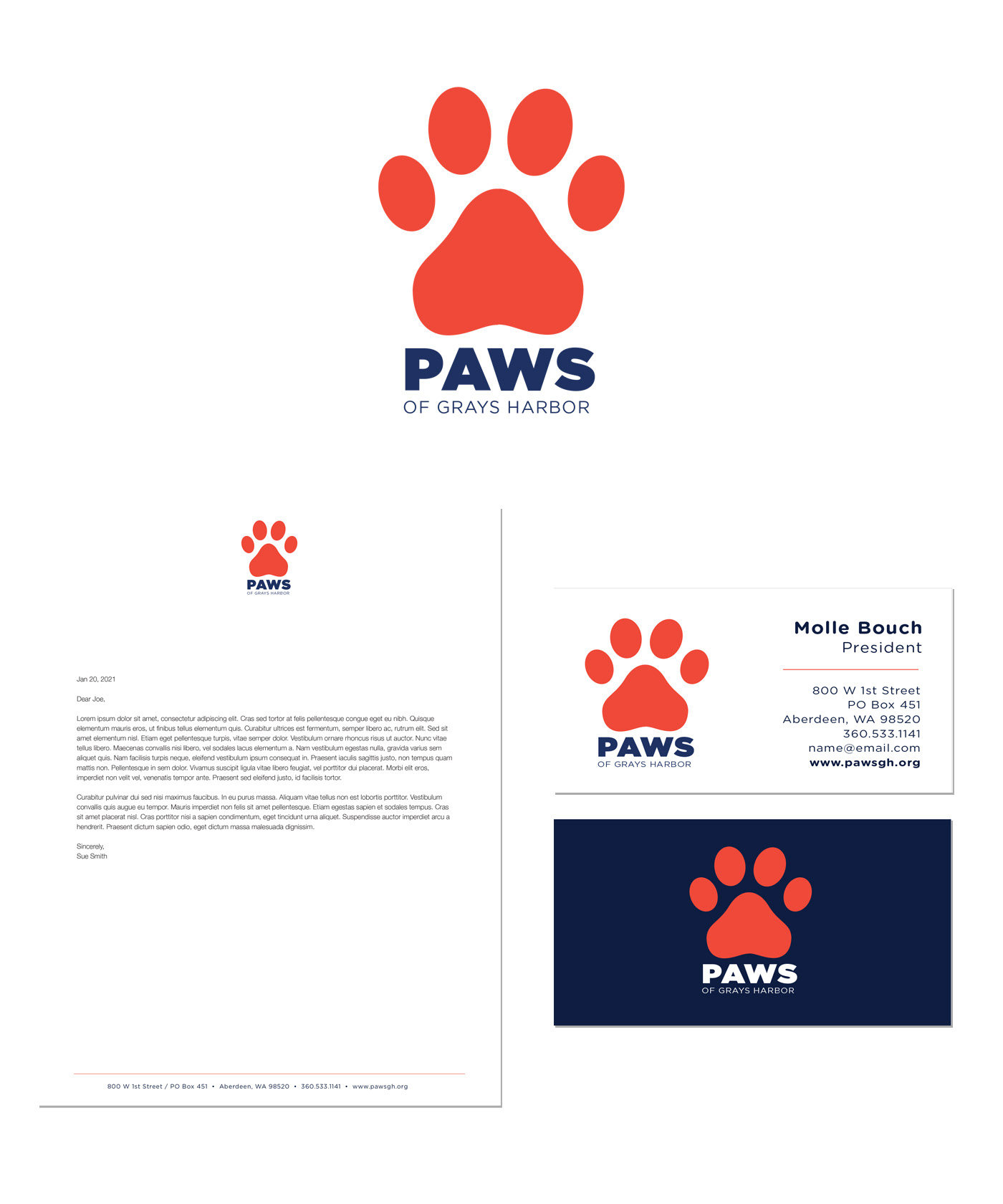 logo dog identity business card