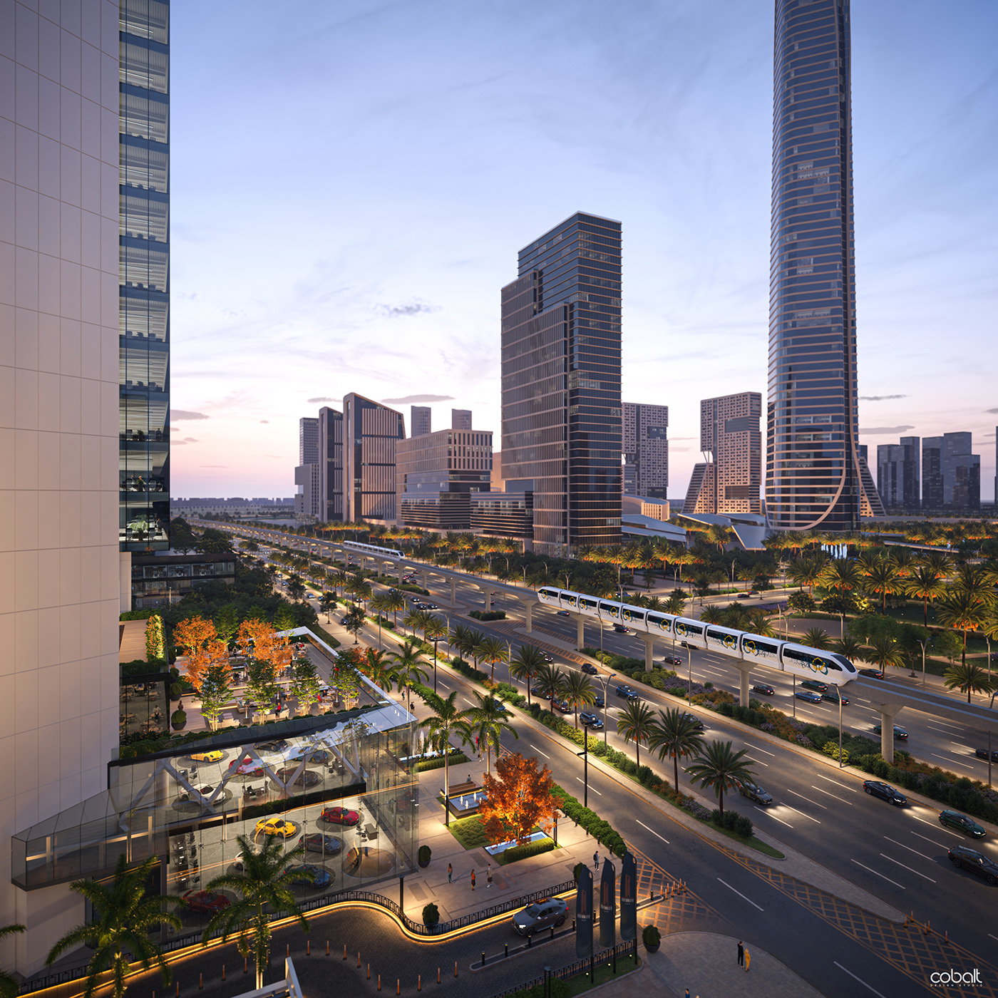 infinity tower commercial administrative newcapital egypt NORR cobalt walkthrough animation 