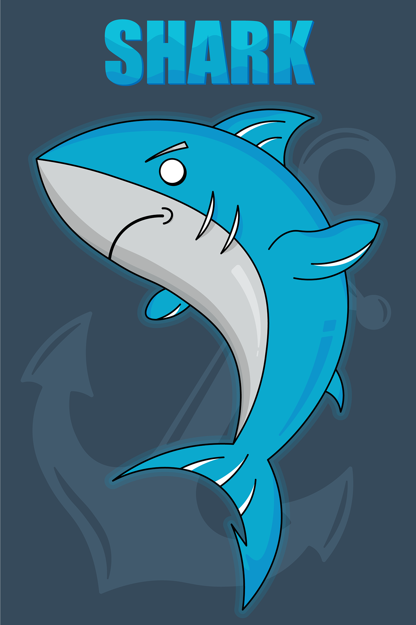 2D art design nikiyani shark
