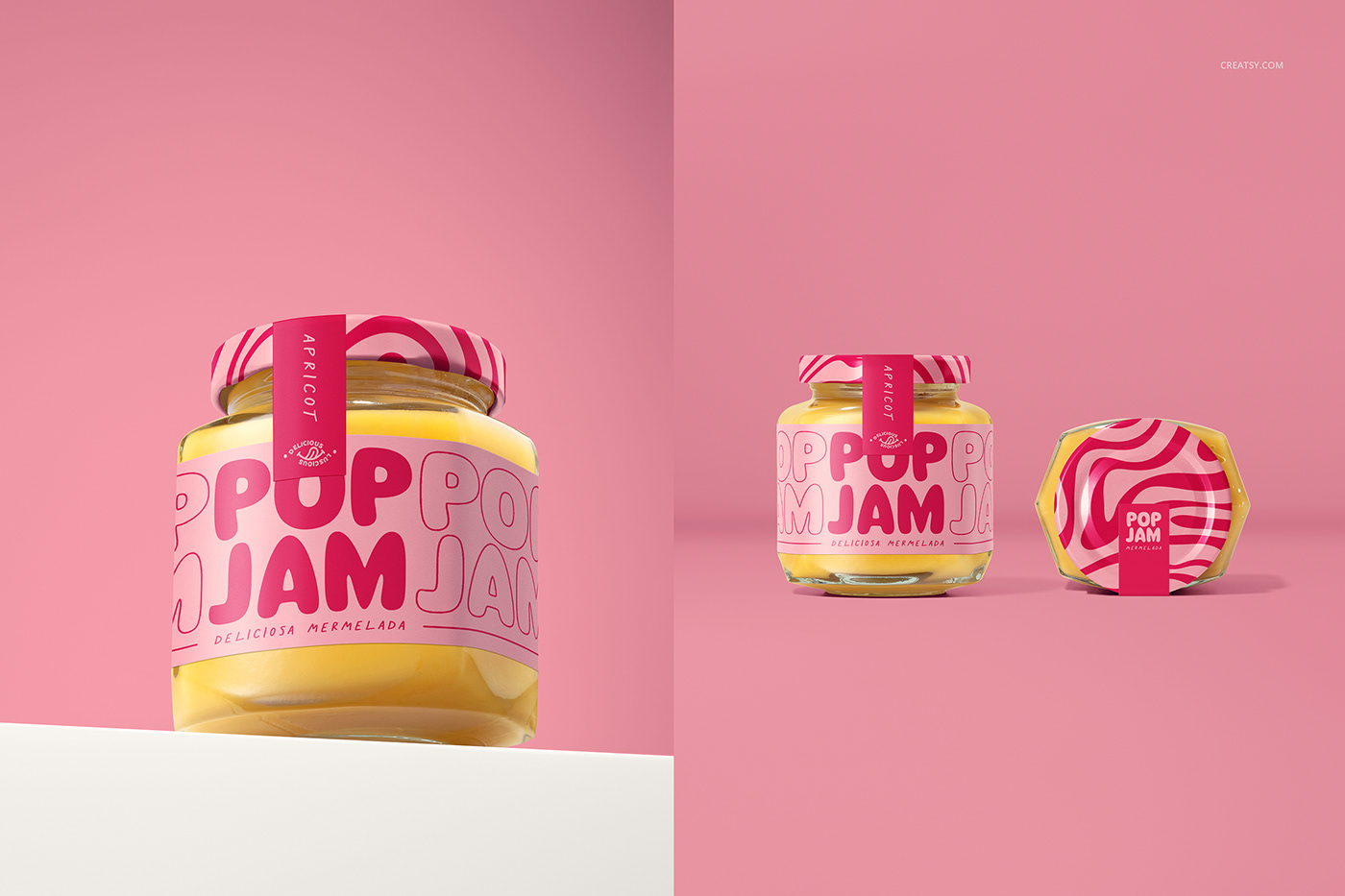 jam jar Mockup bundle brand identity Label template design photoshop visual identity