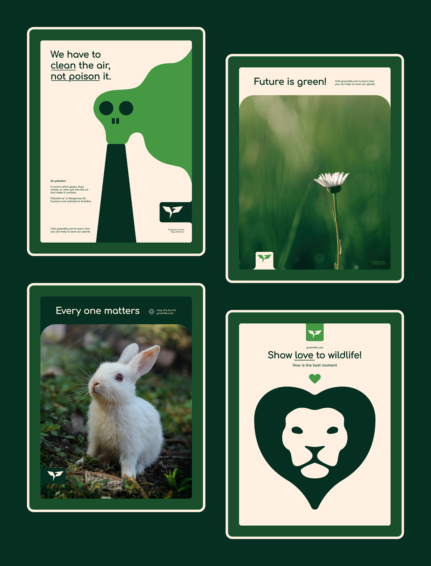 green Logo Design visual identity ecological branding  lifestyle Social media post Nature eco ecofriendly
