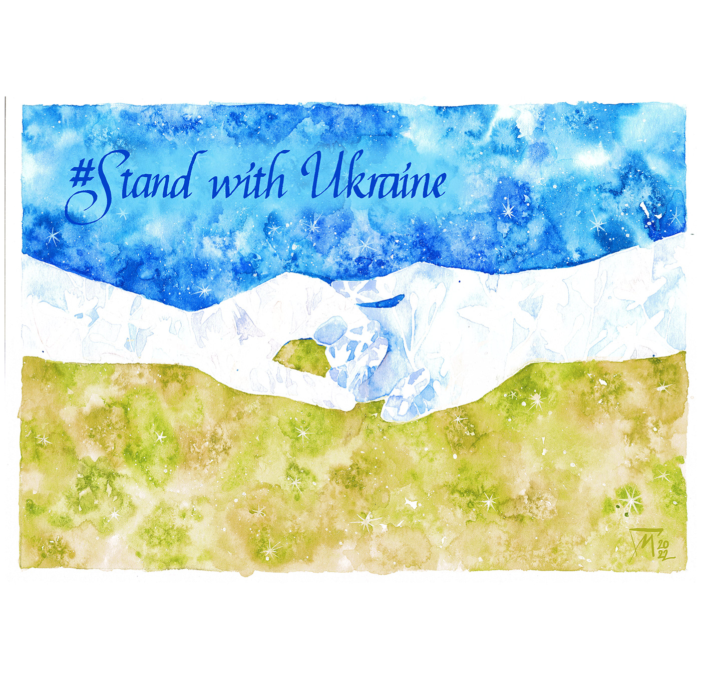 italic ukraine War watercolor russoukrainianwar standwithukraine stoprussia STOPWAR