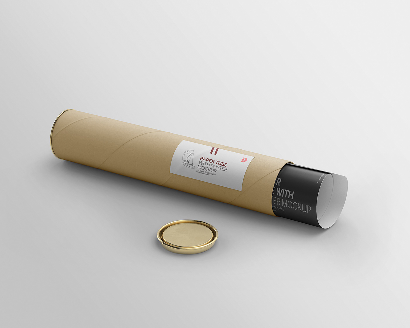 Free Paper Tube with Poster Mockup :: Behance