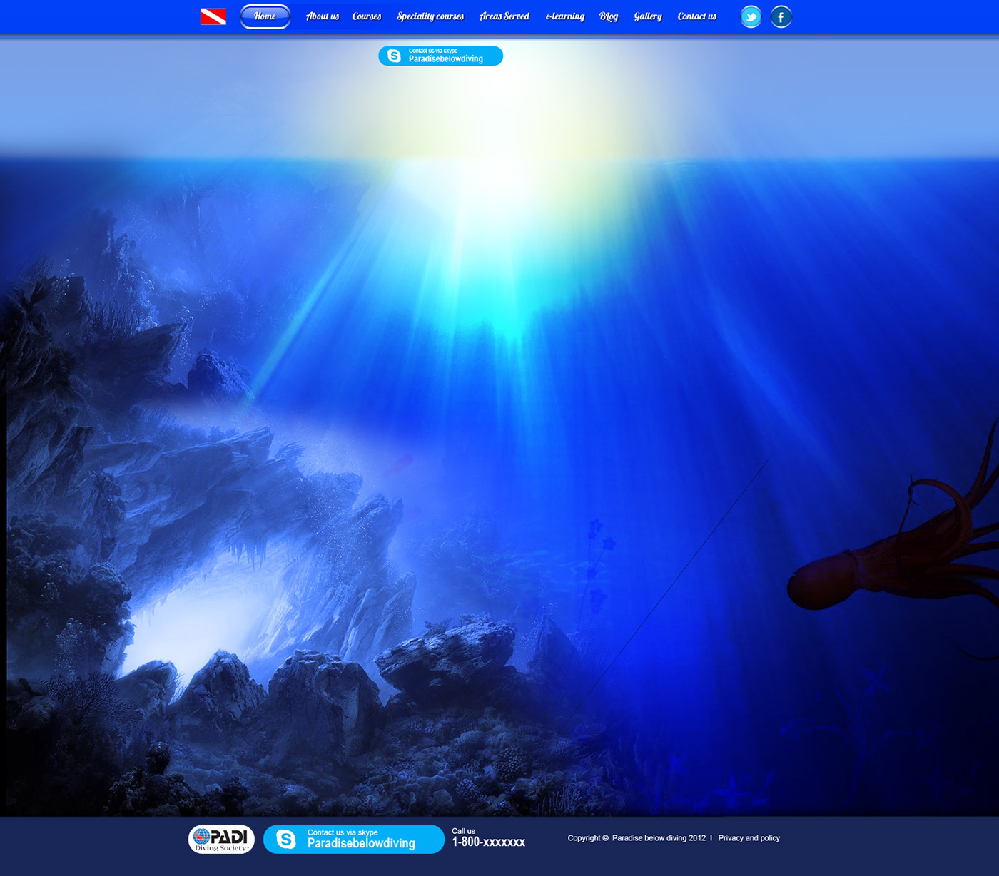 below  diving scuba Web digital sea undersea fish logo brand eco