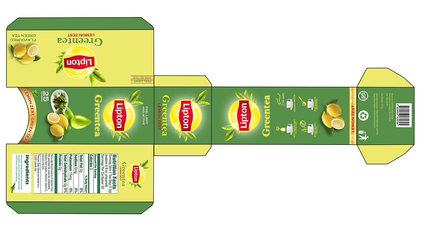 Greentea Lipton Lipton Green Tea lipton tea package design  packagedesign Packaging product design  rebranding repackaging