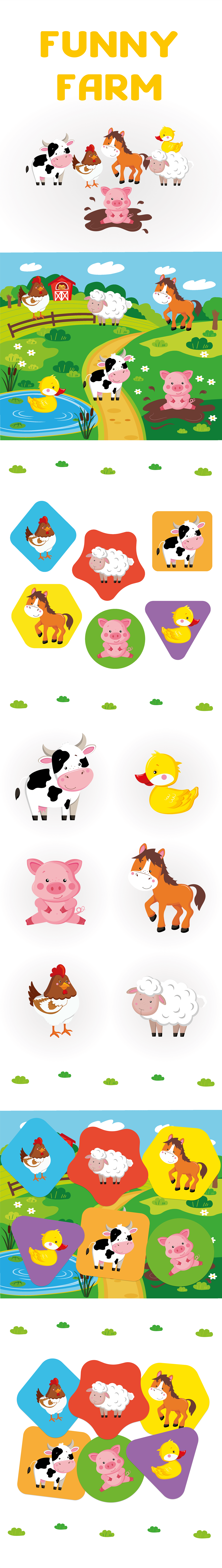 adobe illustrator animals Children Game children illustration cute cute animals game ILLUSTRATION  vector vector art