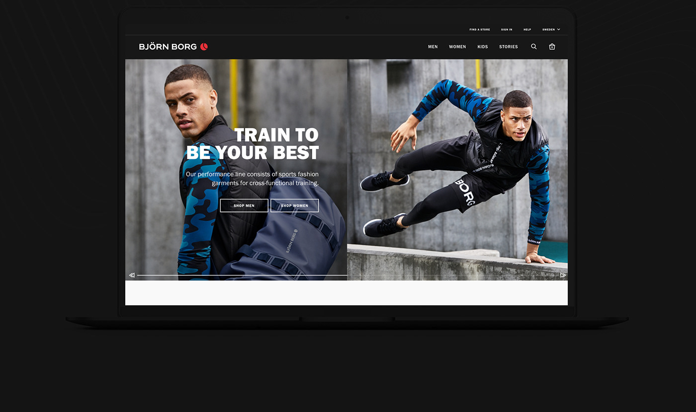 Responsive e-commerce Fashion  Sportswear sports Clothing mobile homepage grid