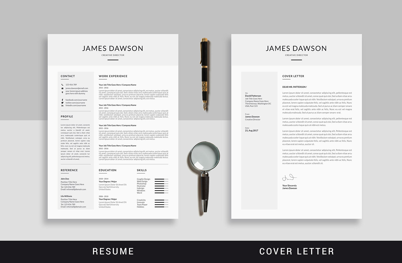 Resume CV clean simple modern elegant professional