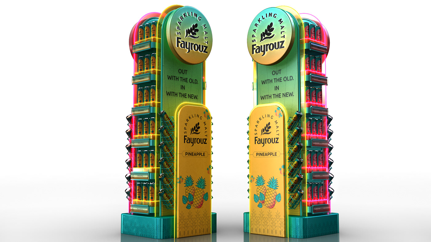 fayrouz Advertising  posm Retail Stand Display gondola Floor Display campaign فيروز