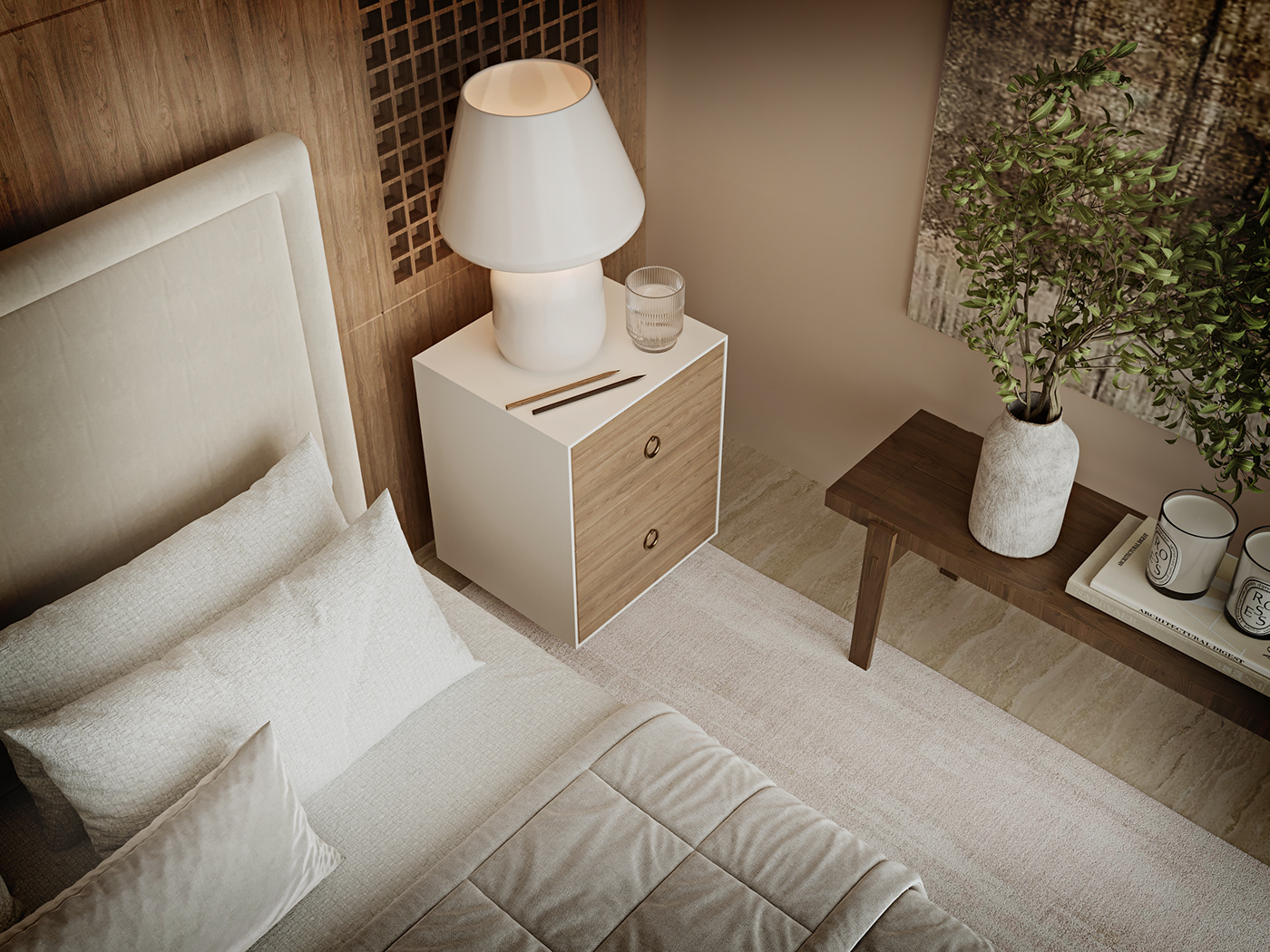interior design  bedroom design visualization corona