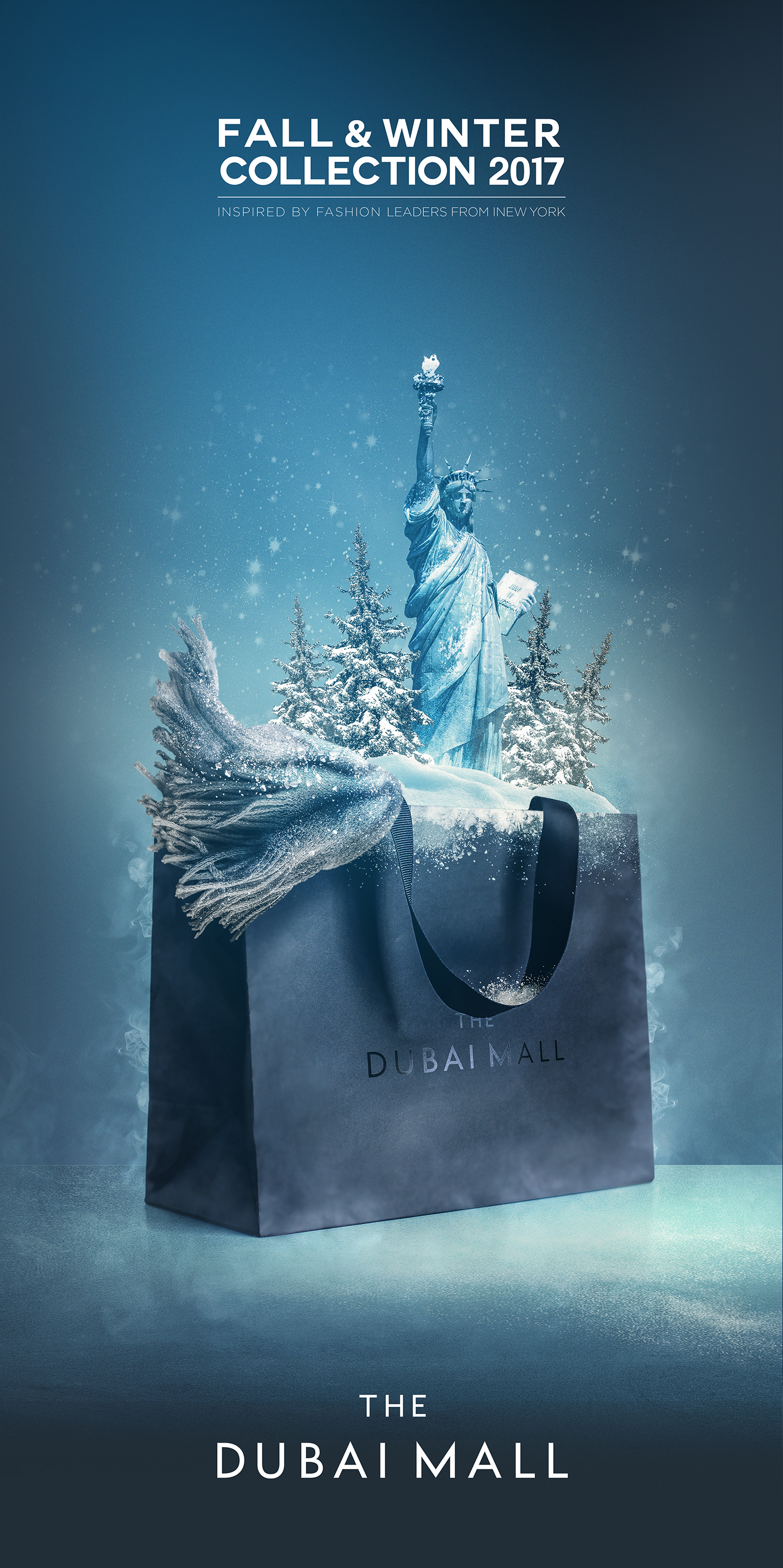 dubai dubaimall ice winter Collection season Icon Shopping design retoching