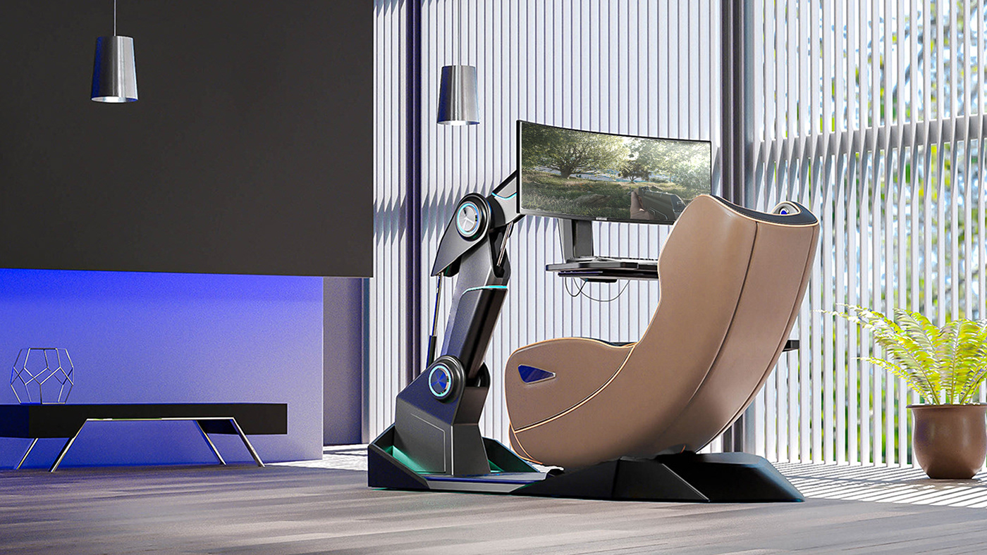 chair game Gaming chair grafy industrial industrial design  massage chair objetplay product product design 